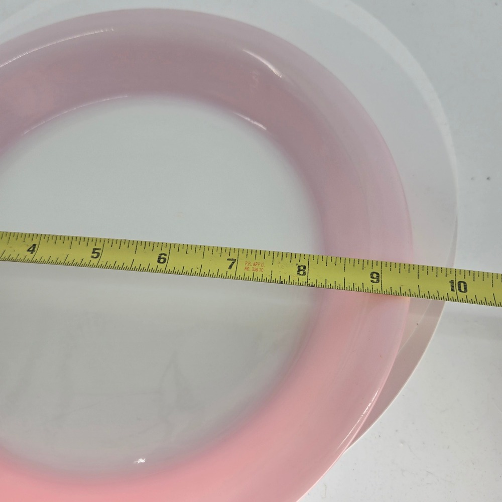 Vintage Pyrex Flamingo Pink Pie Plate 10" Round Milk Glass MCM - Picture 5 of 9